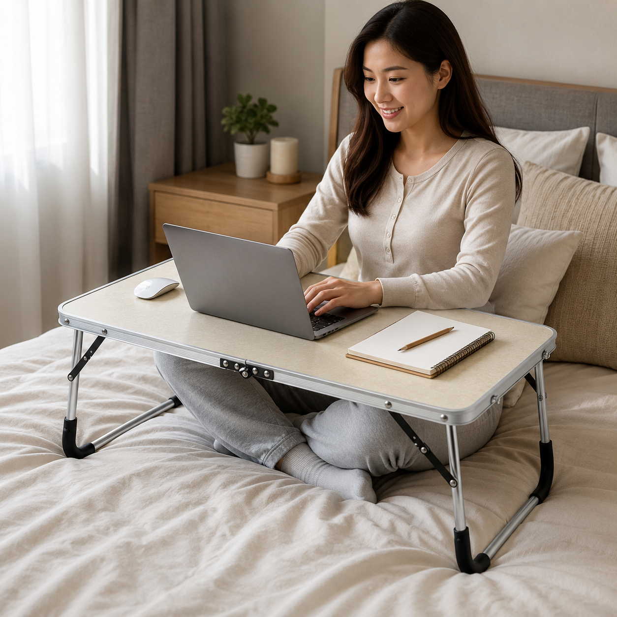 Foldable Laptop Table for Bed, Couch & Outdoor Use – Portable Notebook Desk
