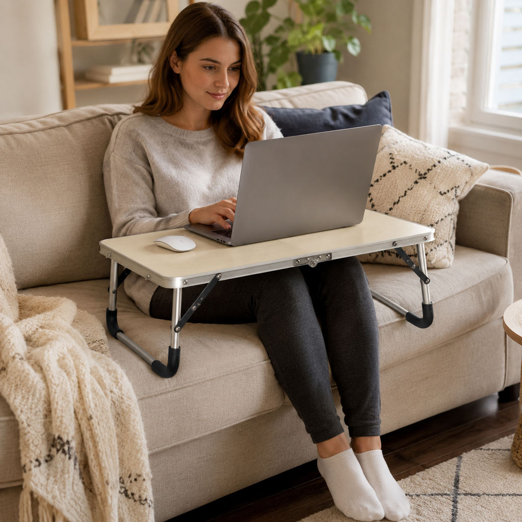 Foldable Laptop Table for Bed, Couch & Outdoor Use – Portable Notebook Desk