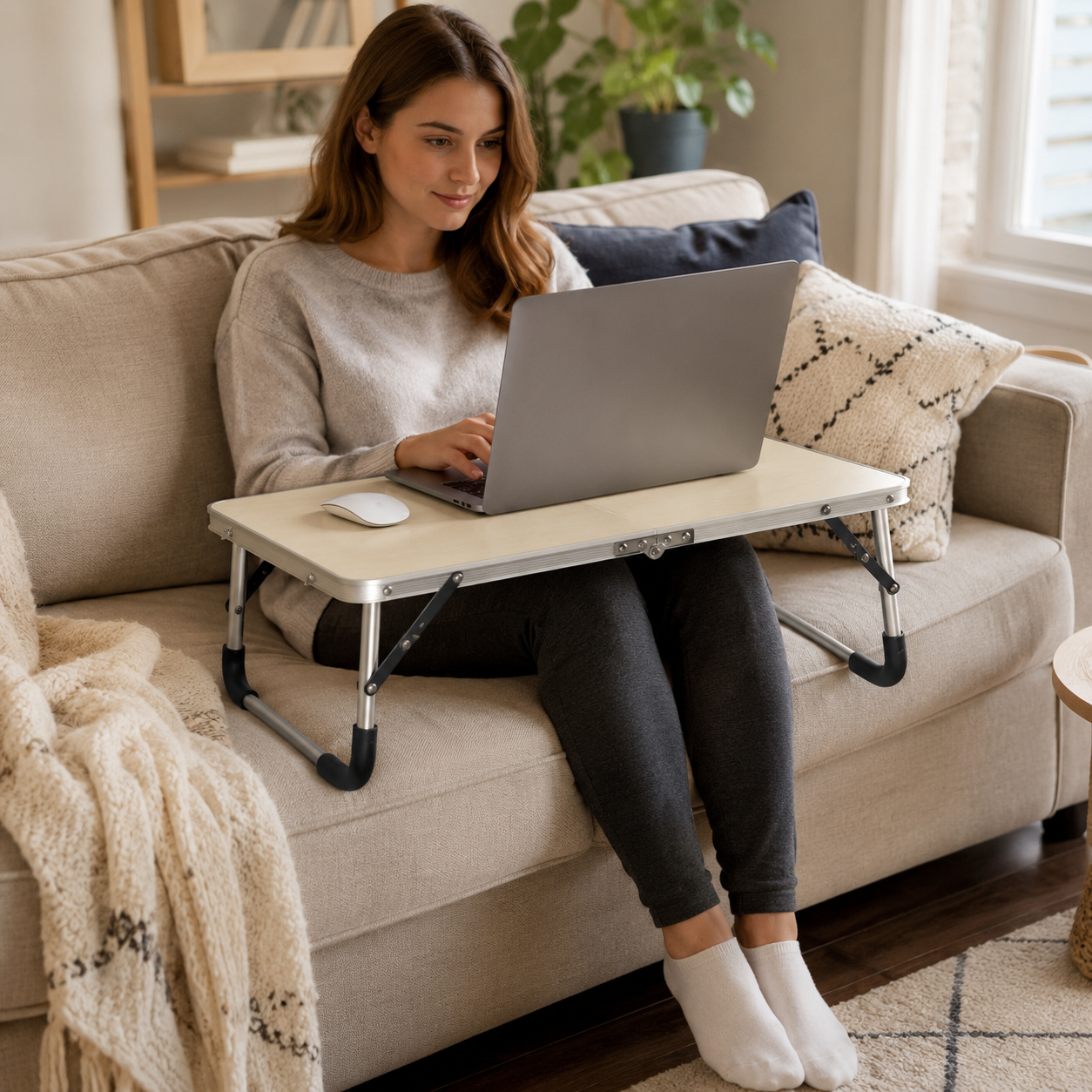 Foldable Laptop Table for Bed, Couch & Outdoor Use – Portable Notebook Desk