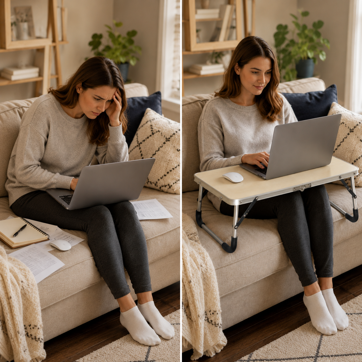 Foldable Laptop Table for Bed, Couch & Outdoor Use – Portable Notebook Desk