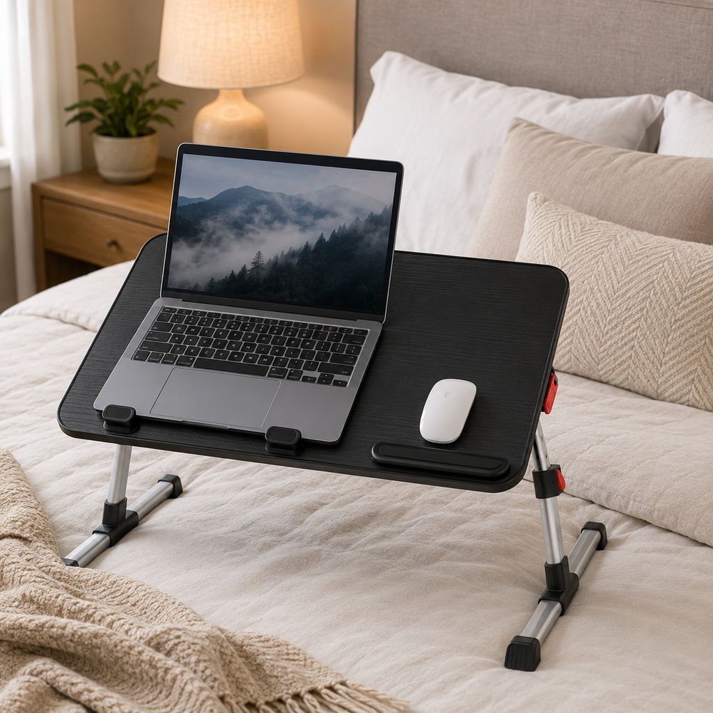 Adjustable Laptop Stand Desk with Foldable Legs – Ergonomic Portable Lap Desk for Bed, Sofa & Floor