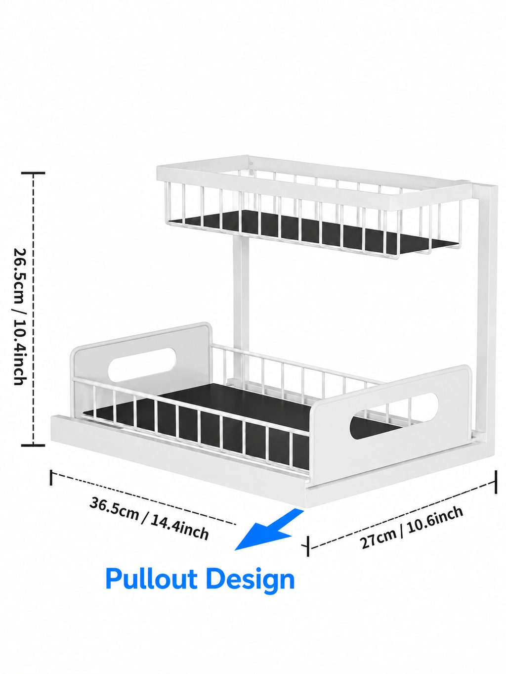 View of Kitchen & Bathroom | 2-Tier Pull-Out Cabinet Organizer – No-Drill