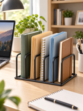 5-Slot Desktop Organizer – Metal Desk Rack for Notebooks, Files & Folders