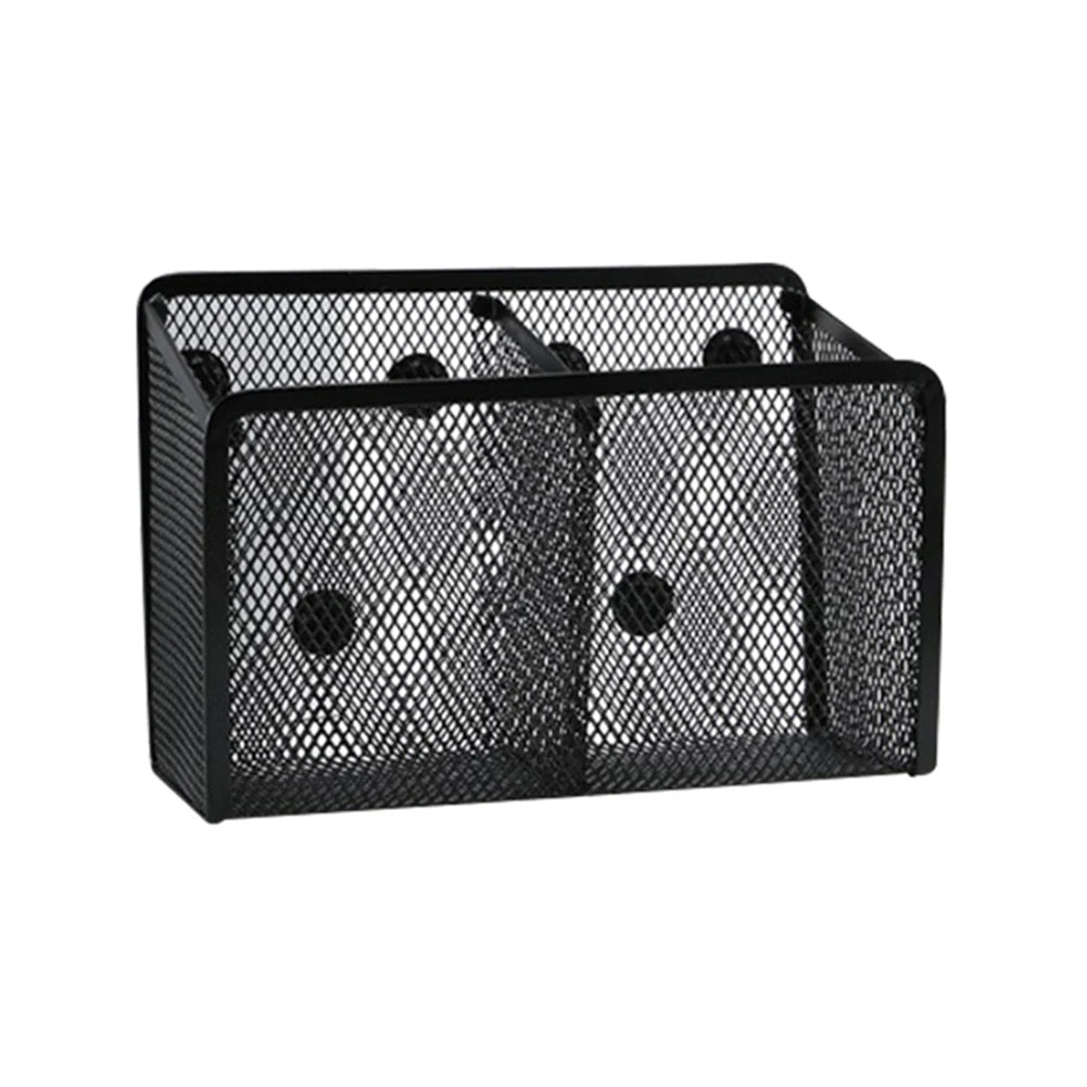 View of Magnetic Desk Storage Box – Metal Mesh Desktop Organizer for