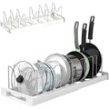 Expandable Pot,Pan & kitchen Organizer Rack – Adjustable Kitchen Cabinet Lid Holder