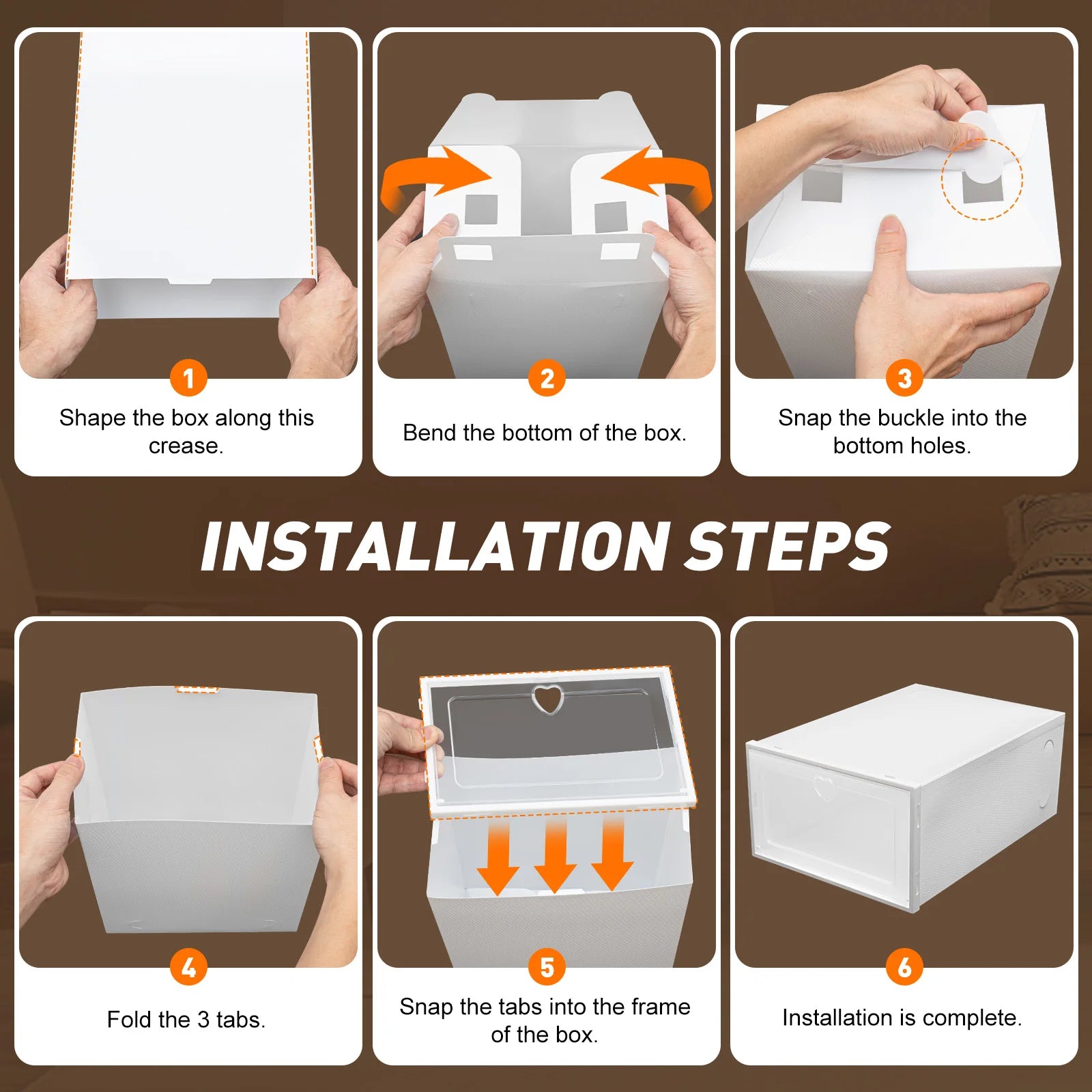 20PCS Foldable Shoe Storage Boxes with Lids – Stackable Clear Shoe Organizer