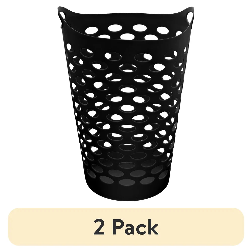 2 Pack Flexible Laundry Hamper – Large Breathable Plastic Laundry Basket for