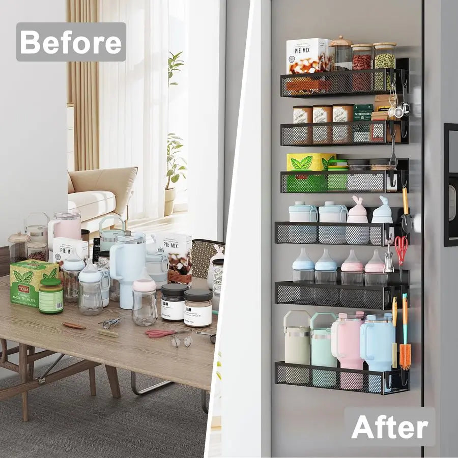 4-Pack Magnetic Spice Rack Organizer – Strong Metal Fridge Storage Shelves product