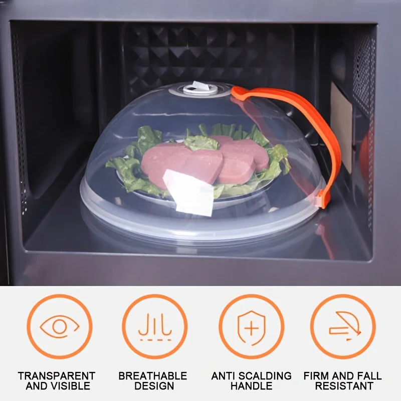 View of Microwave Food Cover with Steam Vents – Splatter Guard for