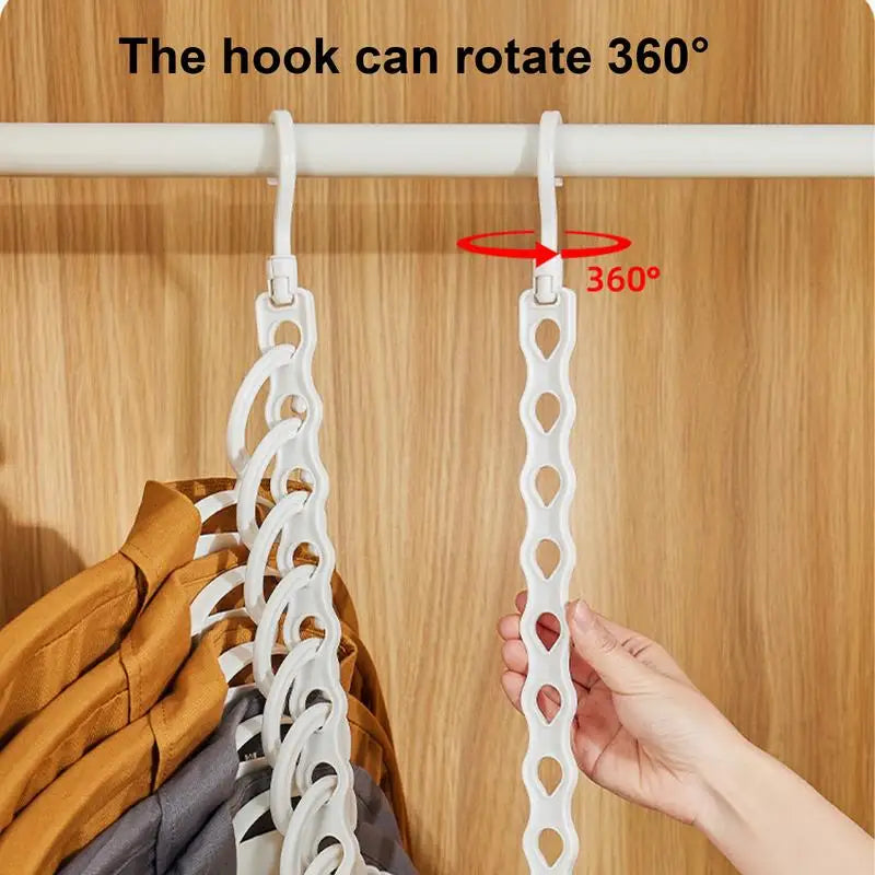 View of 10-Hole Closet Organizer for Hangers – Space Saving Multi-Layer Clothes
