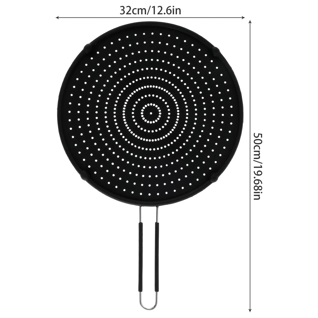 View of Silicone Splatter Screen with Foldable Handle – Heat Resistant Oil