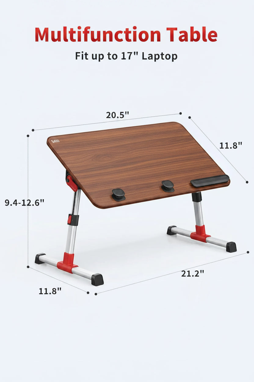 Adjustable Laptop Stand Desk with Foldable Legs – Portable Bed & Sofa