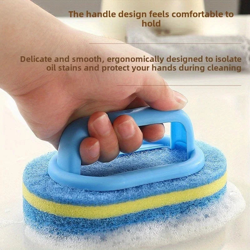 View of Tile Sponge Cleaning Brush – Microfiber Scrub Brush with Built-In