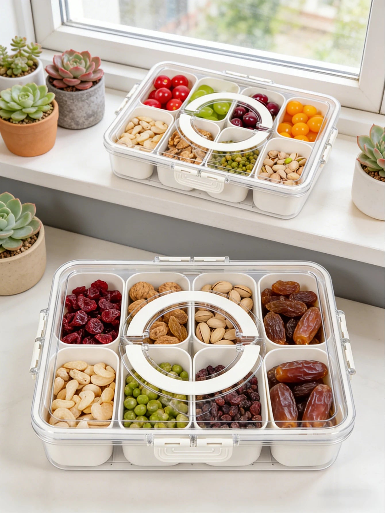 Refrigerator/Pantry Storage Containers – Leakproof Rectangular Food Storage Box with Compartments