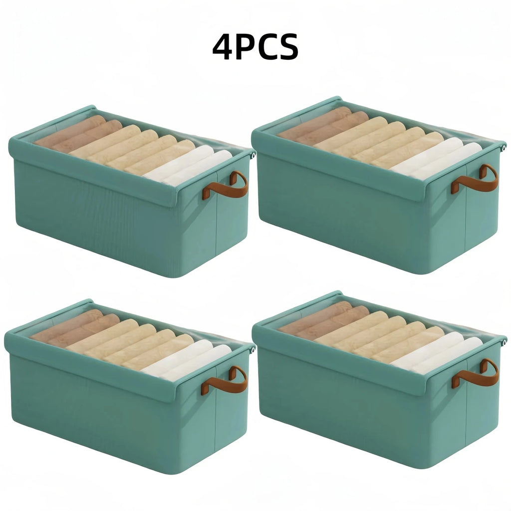 2/4pc Clothes Organizer – Foldable Drawer Storage Boxes for Closet, Wardrobe, and