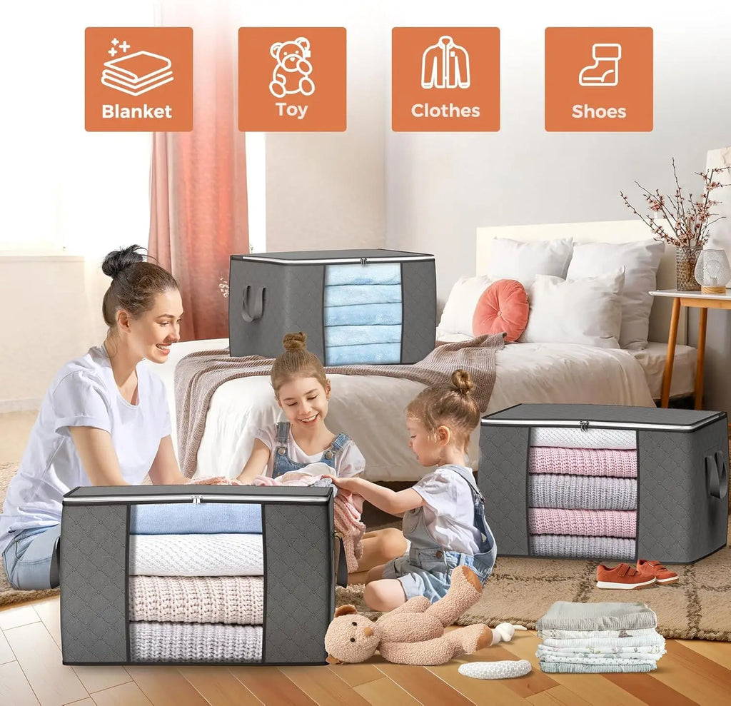 View of 6 pack set- Large Storage Bags – 6 Pack Foldable