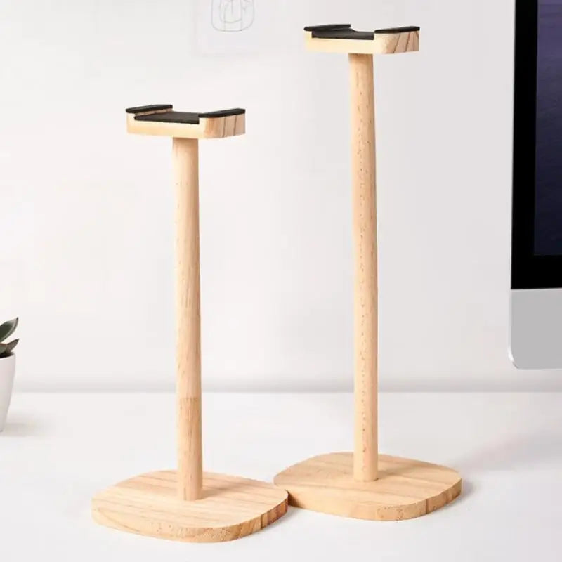 1 or 2 | PieceWooden Headphone Stand with Base – Detachable Multi-Function Headset Hanger & Storage Rack