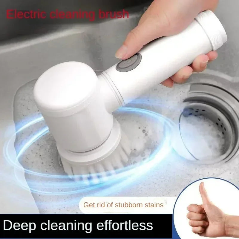 Cordless Electric Spin Scrubber with 5 Replaceable Brush Heads – Powerful Bathroom