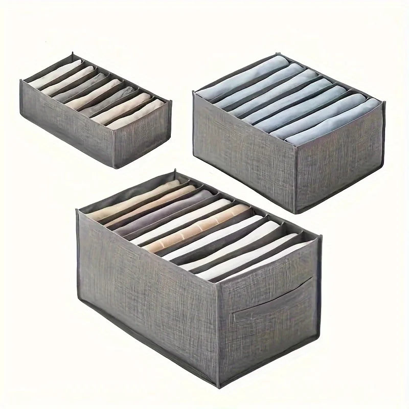 View of Foldable Wardrobe Storage Boxes – Collapsible Fabric Closet Organizer