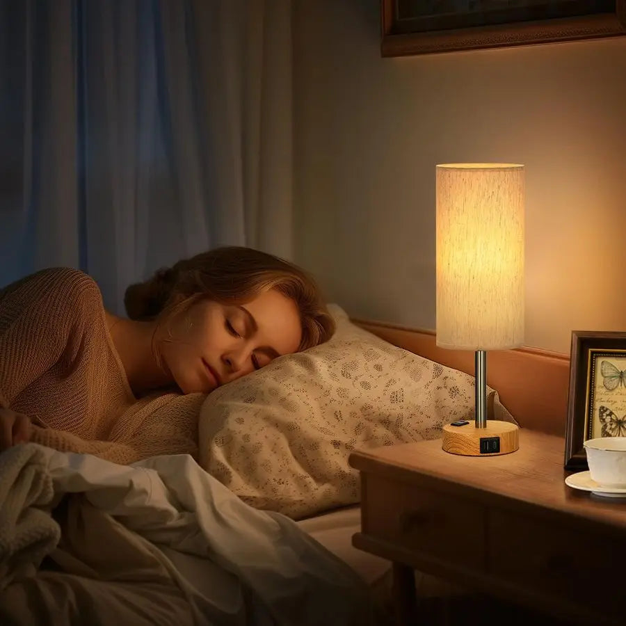 View of Set of 2-Modern Touch Control Table Lamps 3-Level Dimmable Bedside