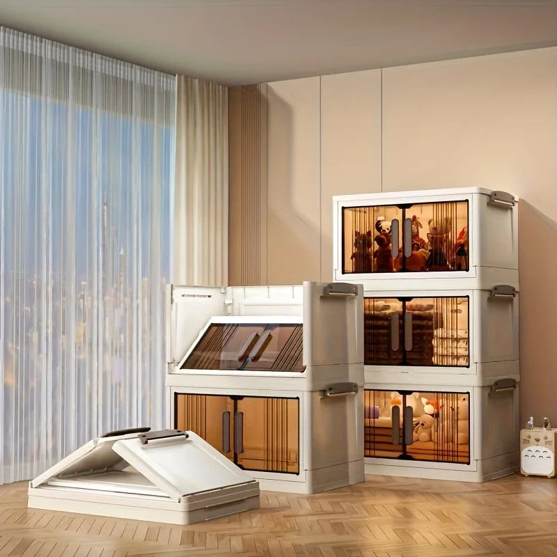 Bedroom | 3 / 4-Tier Rolling Storage Cabinet with Lid – Stackable Wheeled Plastic Organizer for Bedroom, Kitchen & Office