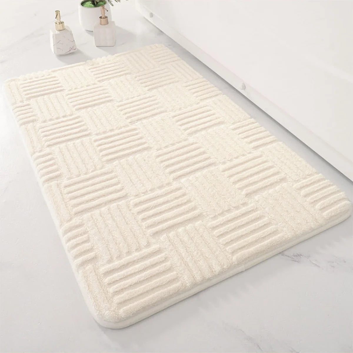 Ultra Absorbent Bathroom Floor Mat – Non-Slip Thick Soft Bath Rug