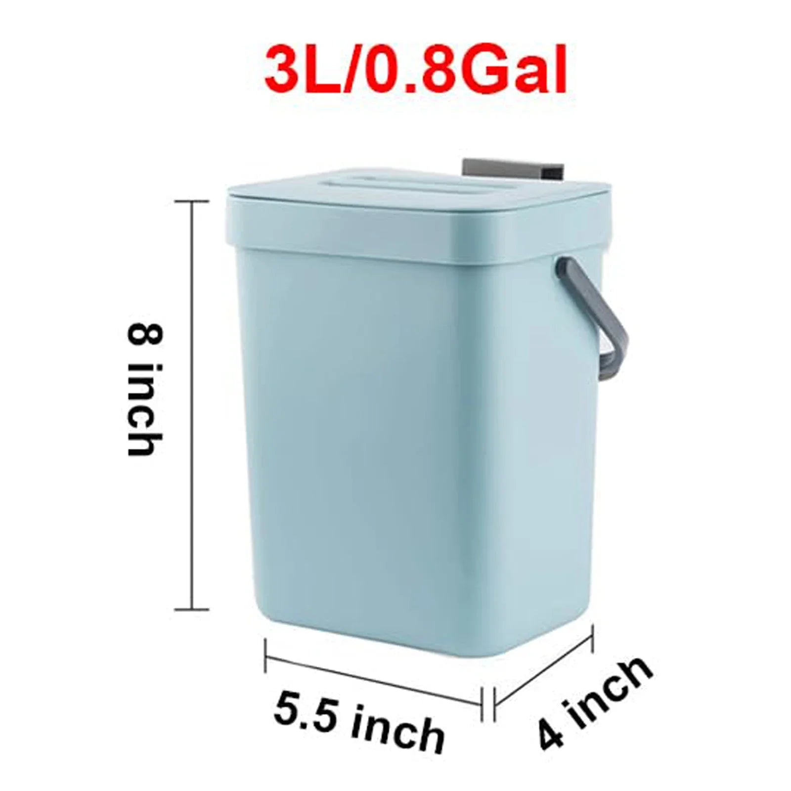 Small Hanging Kitchen Trash Can with Lid – Under Sink Cabinet Garbage Bin