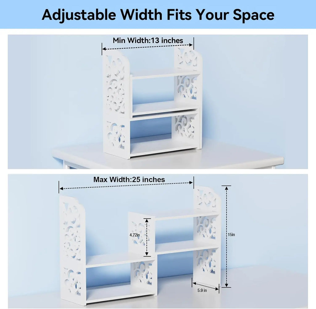Adjustable Desktop Organizer Shelf – Expandable Desk Storage Rack product image