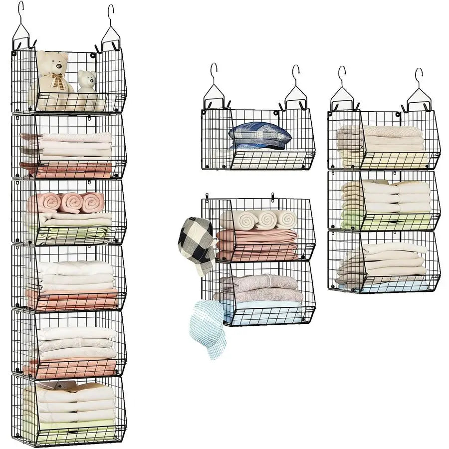 Tier Closet Hanging Organizer with Hooks – Multi-Level Hanging Storage Shelves