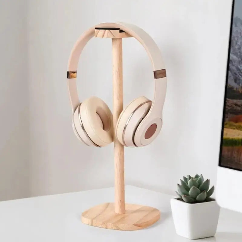 1 or 2 | PieceWooden Headphone Stand with Base – Detachable Multi-Function Headset Hanger & Storage Rack