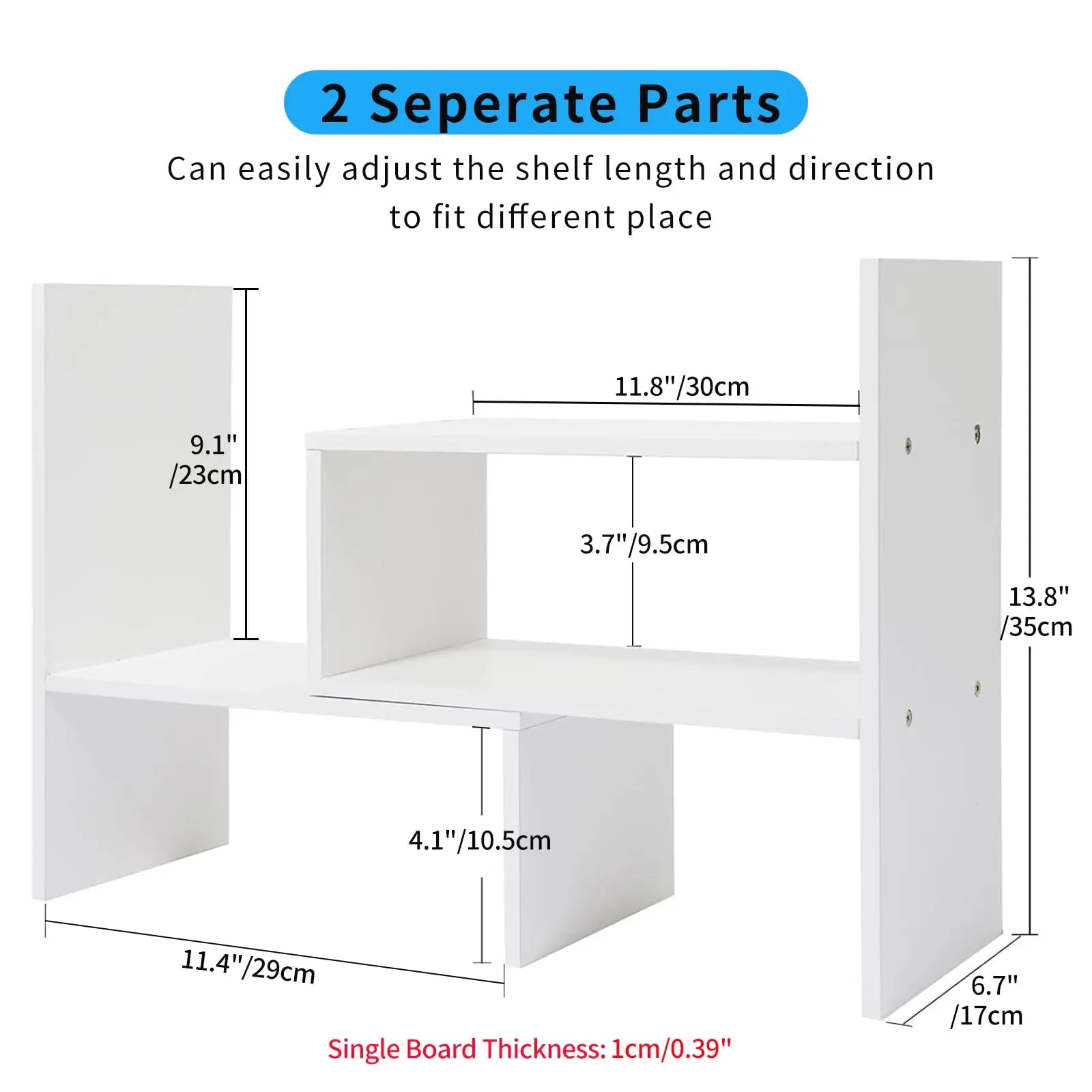 Adjustable Wooden Desktop Shelf Organizer – Office Desk Storage Rack