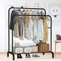 Double Rod Freestanding Clothes Rack – Multi-Functional Metal Garment Organizer