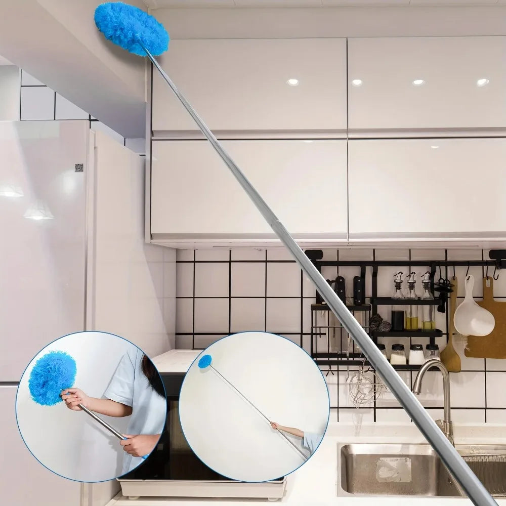 View of Microfiber Ceiling Duster with Extension Rod – Washable High-Reach Cleaning