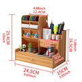 Simple Wooden Wooden Desk Organizer with Drawer – Pen Holder & Stationery
