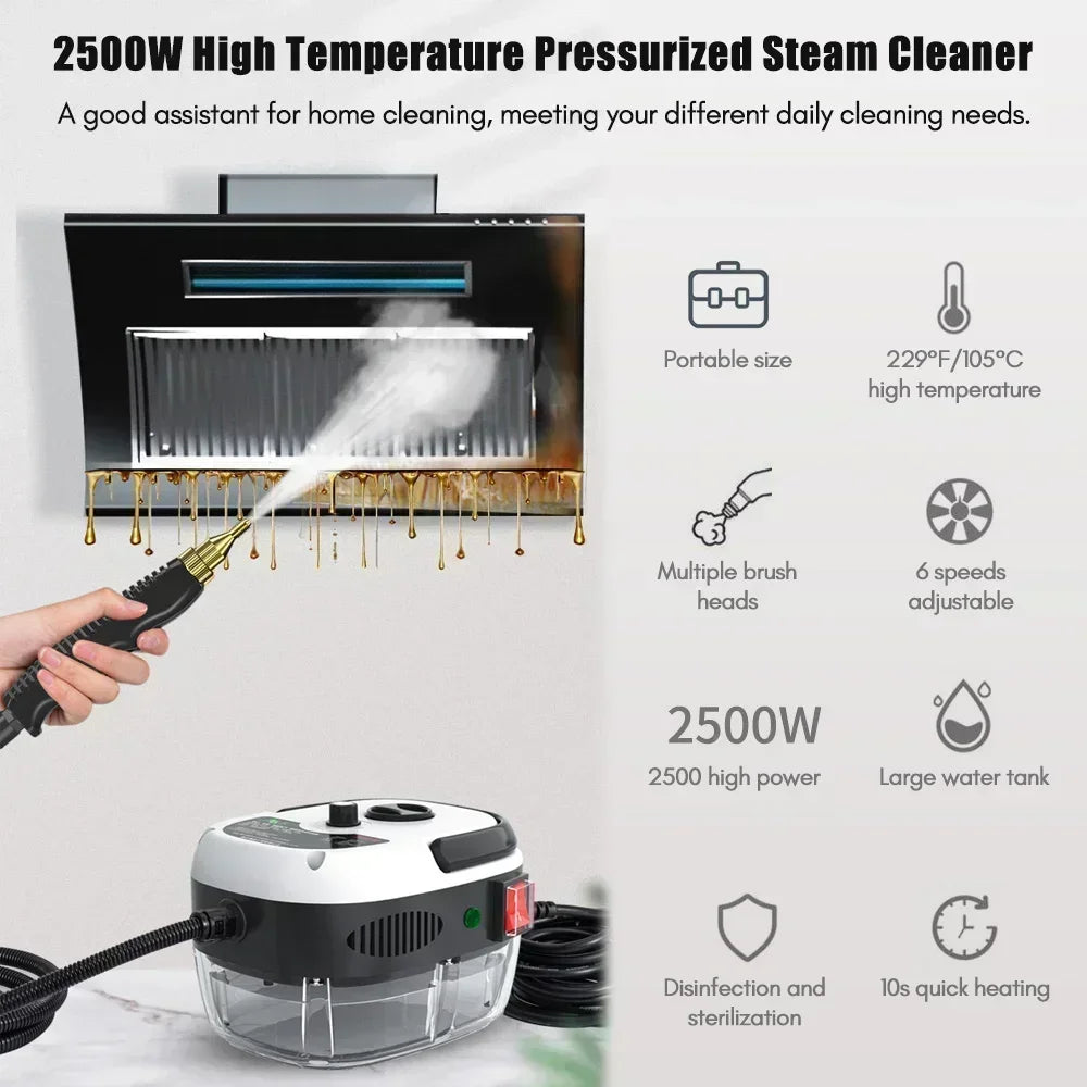 2500W High-Pressure Portable Steam Cleaner – Multi-Purpose Home Cleaning Machine product image