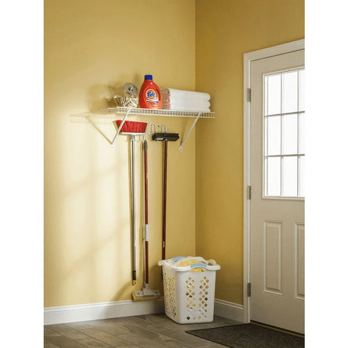 1 piece Tall Plastic Laundry Basket Hamper – 2 Bushel with 4 Handles & Breathable Ventilation | White