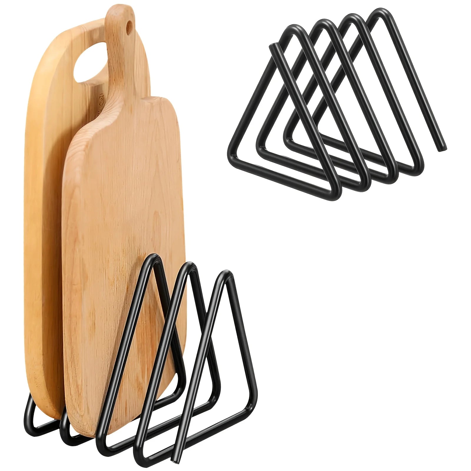 4-Slot Cutting Board Holder – Stainless Steel Kitchen Cutting Board Storage Rack
