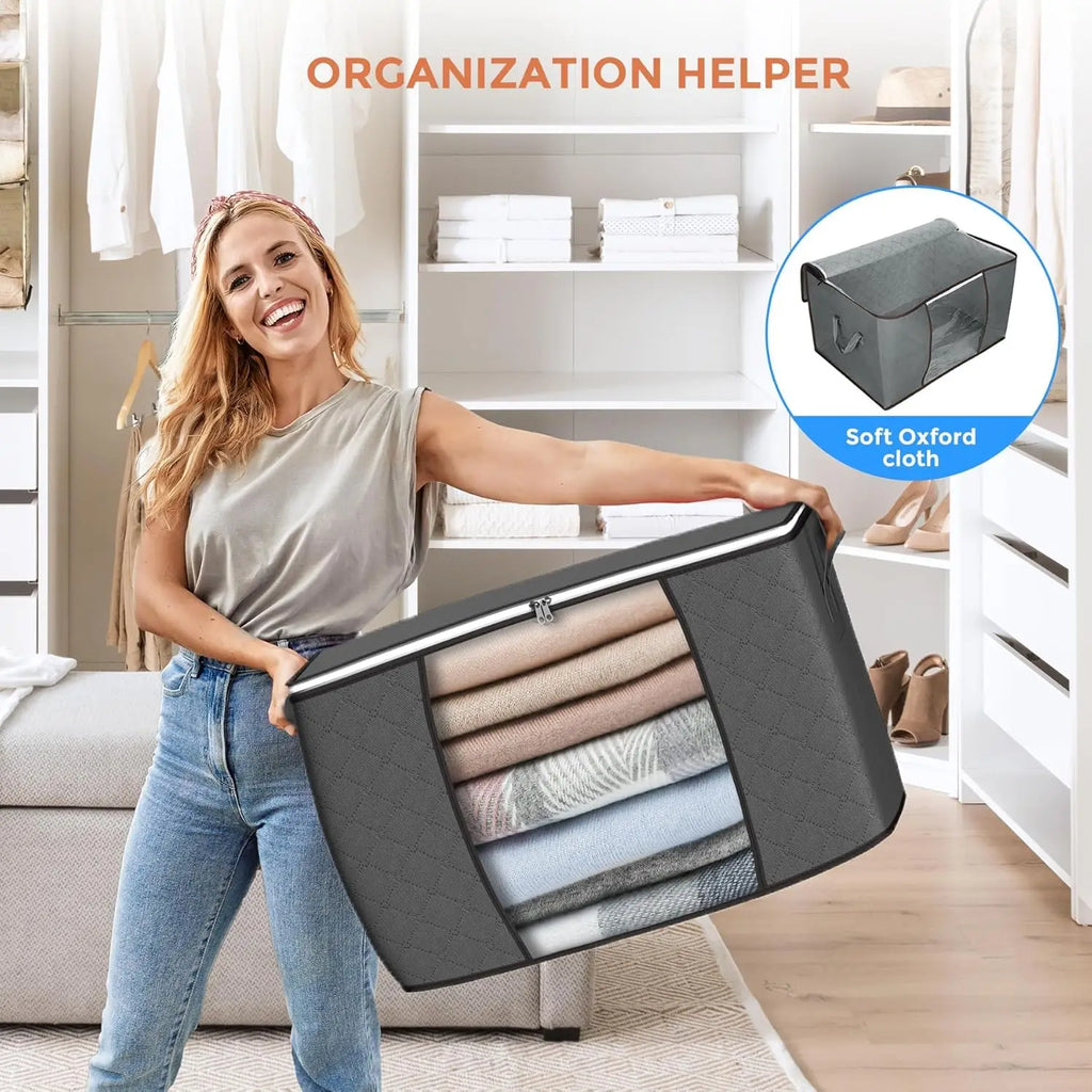 6 pack set- Large Storage Bags – 6 Pack Foldable Closet Organizers