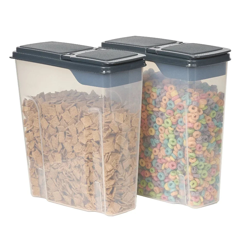 2-Pack 6 Quart Cereal Dispenser Containers – Airtight Dry Food Storage with