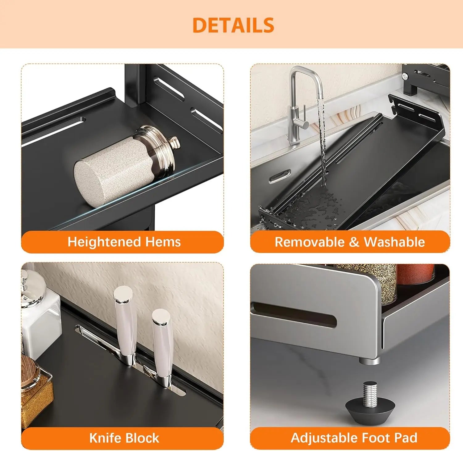 3-Tier Adjustable Vertical Spice Rack Organizer – Rustproof Metal Kitchen Storage