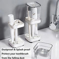 2-in-1 Family Toothbrush Holder with Cover – Bathroom Countertop Organizer