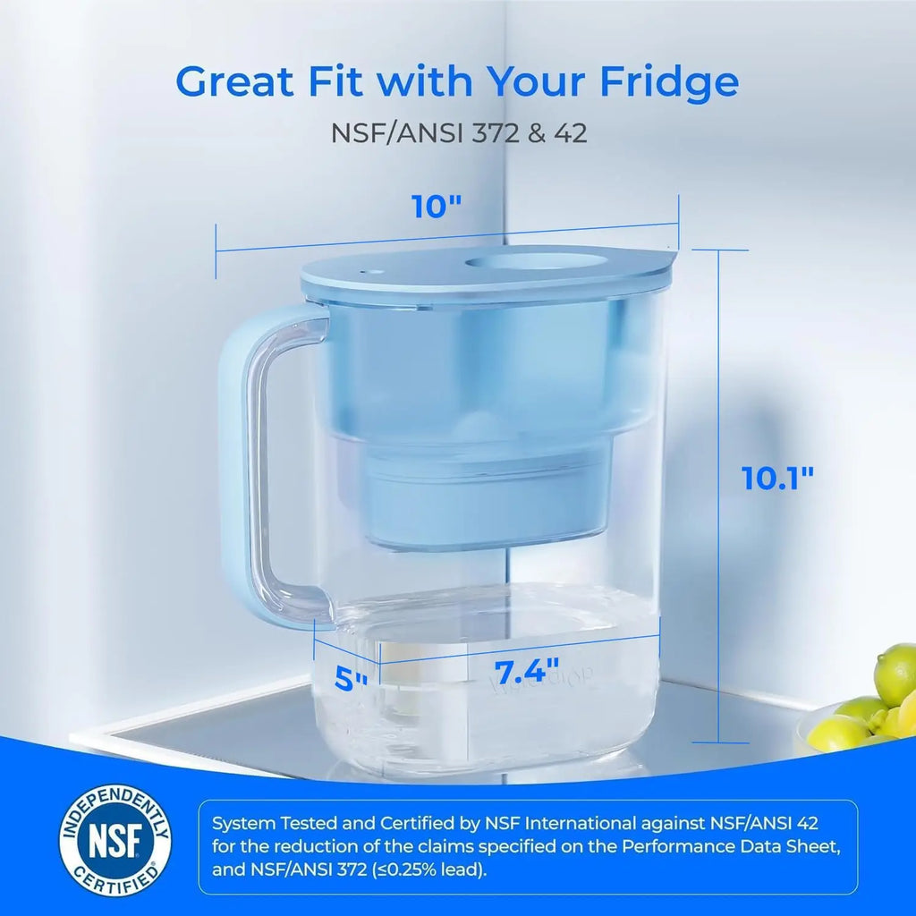 Waterdrop -Cup Water Filter Pitcher with Filter – Long-Life 200 Gallon Refrigerator