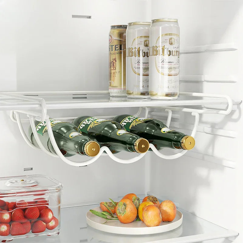 Under-Shelf Refrigerator/Cabinet Bottle Organizer – Fridge Wine & Beer Bottle Storage Rack