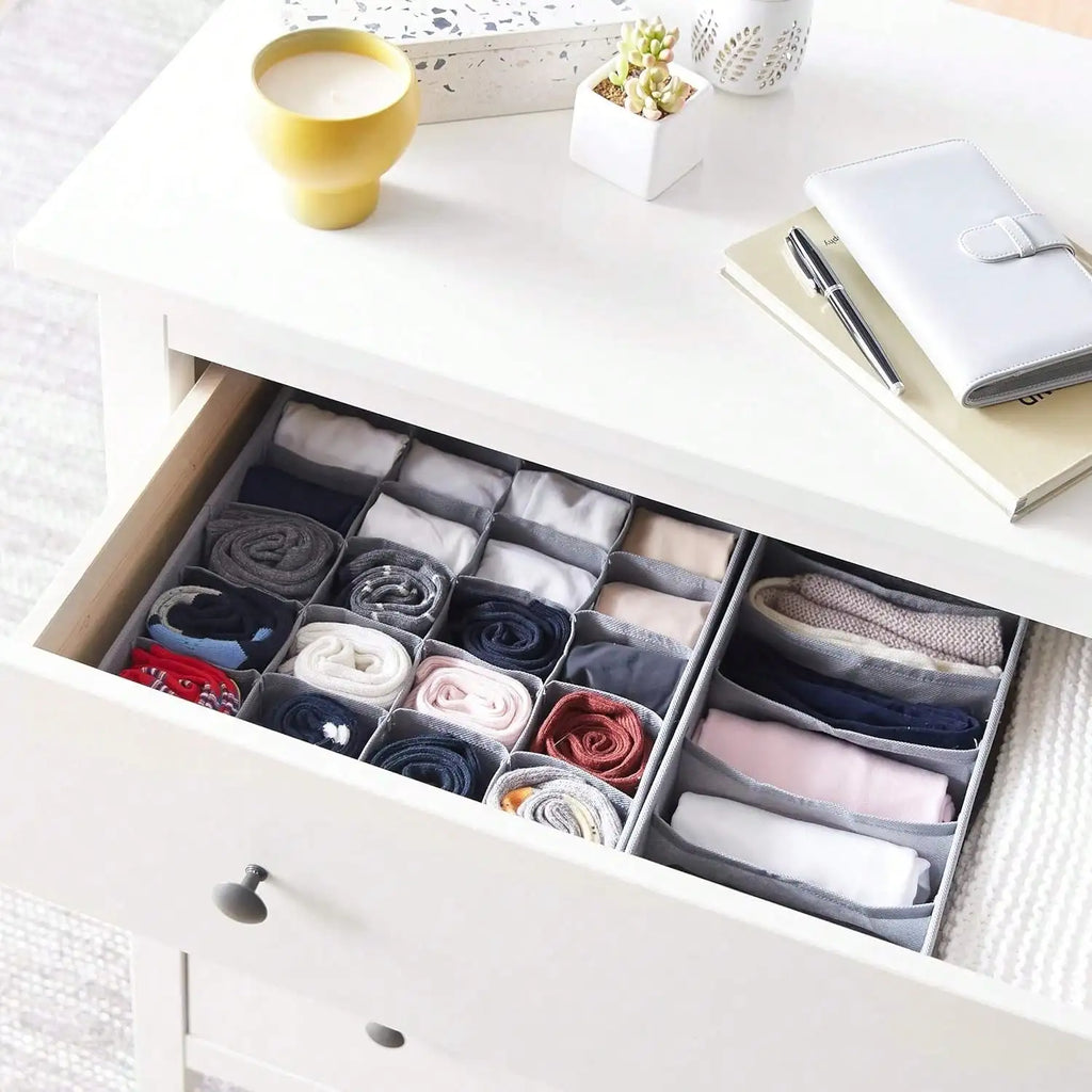 4-Pack Foldable Drawer Organizer Set – Fabric Closet Divider for Clothes &