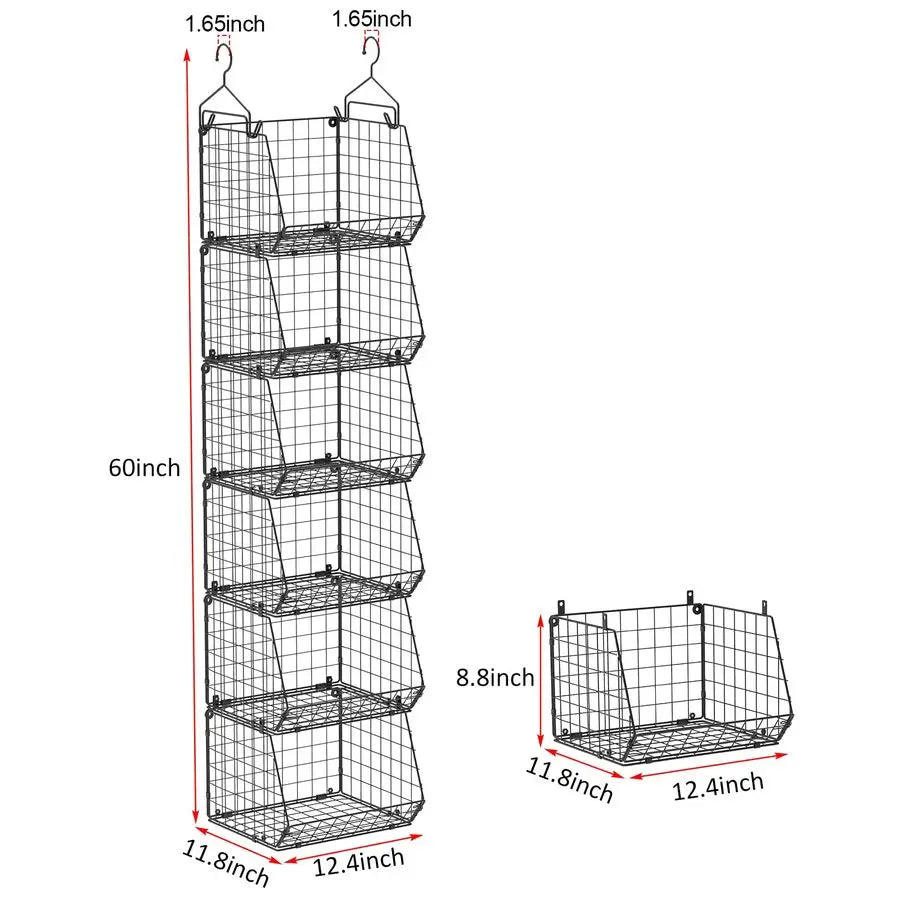 View of Tier Closet Hanging Organizer with Hooks – Multi-Level Hanging Storage
