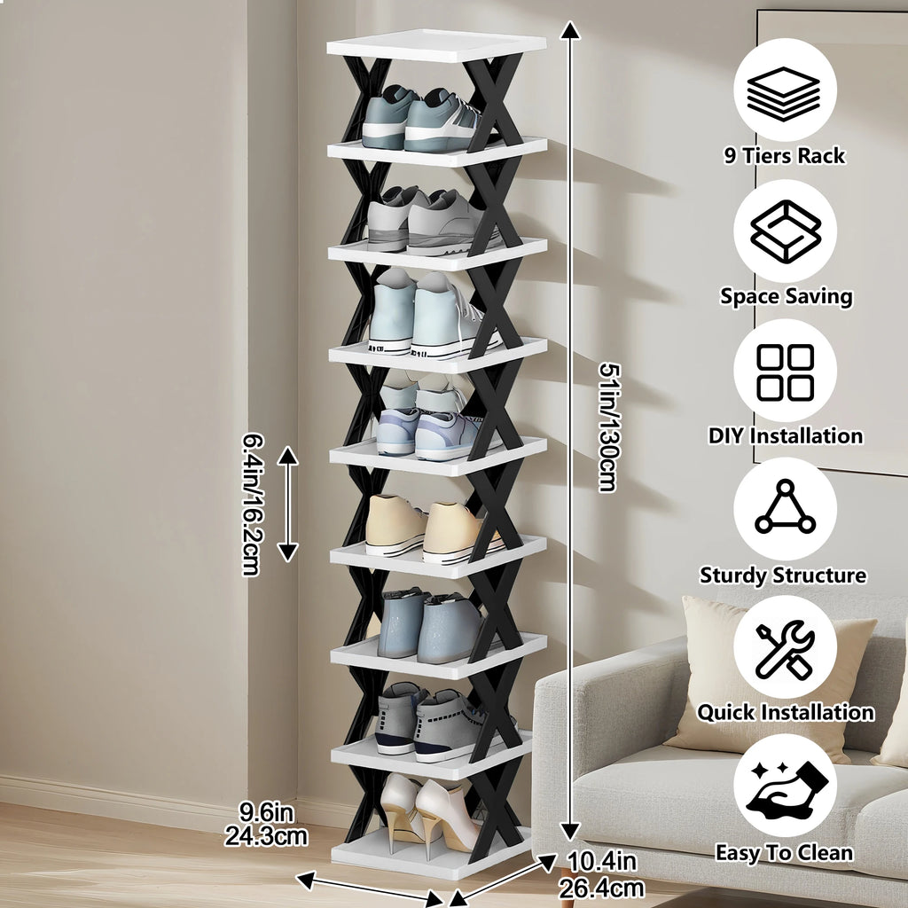 Tier Vertical Shoe Rack – Space-Saving Stackable Shoe Storage Organizer product