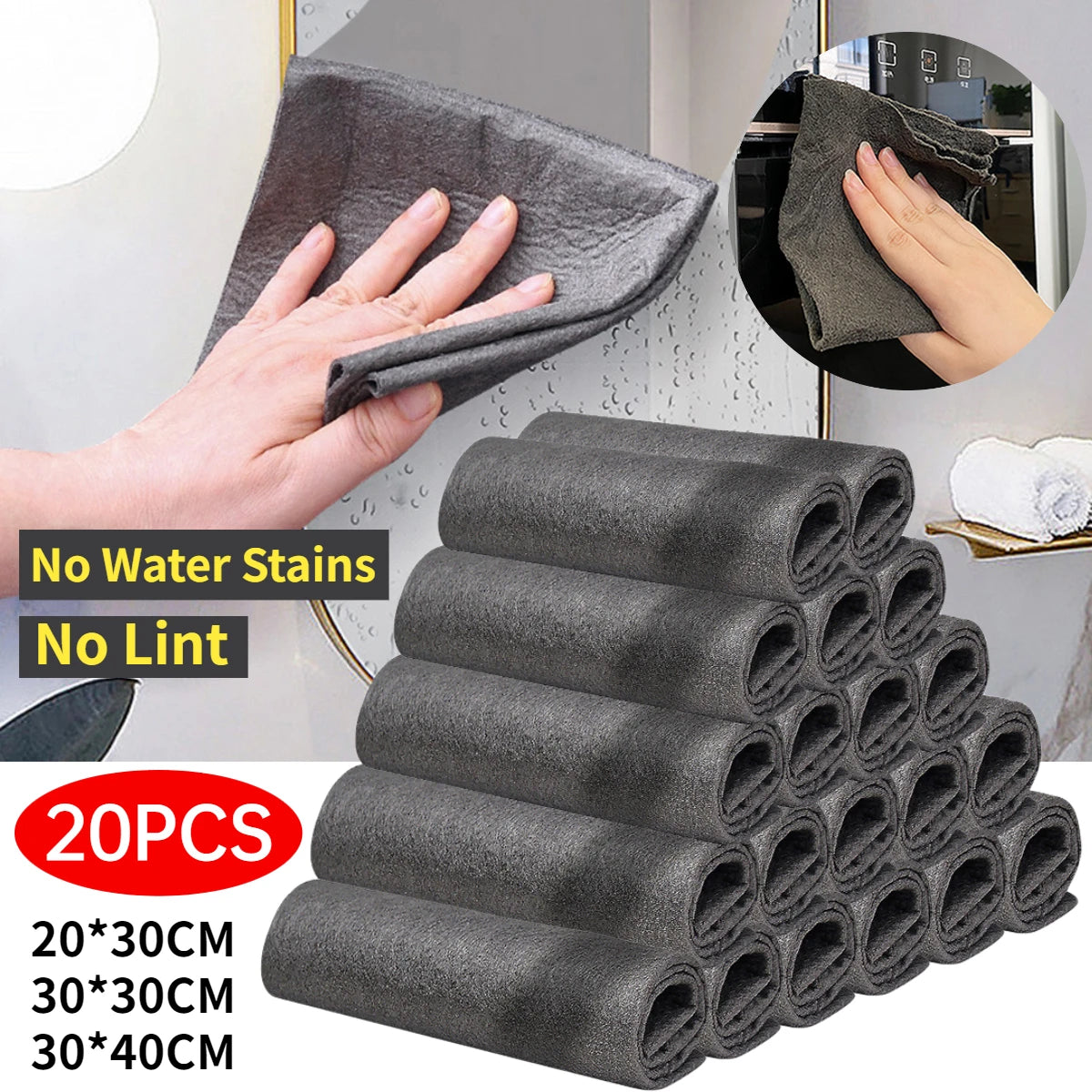 10/15PCS Thickened Reusable Cleaning Cloth – Multi-Purpose Microfiber Cleaning Towels for Kitchen