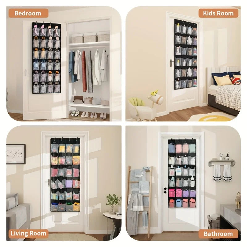 Hanging Door Organizer with Pockets – Foldable Storage for Shoes, Underwear &