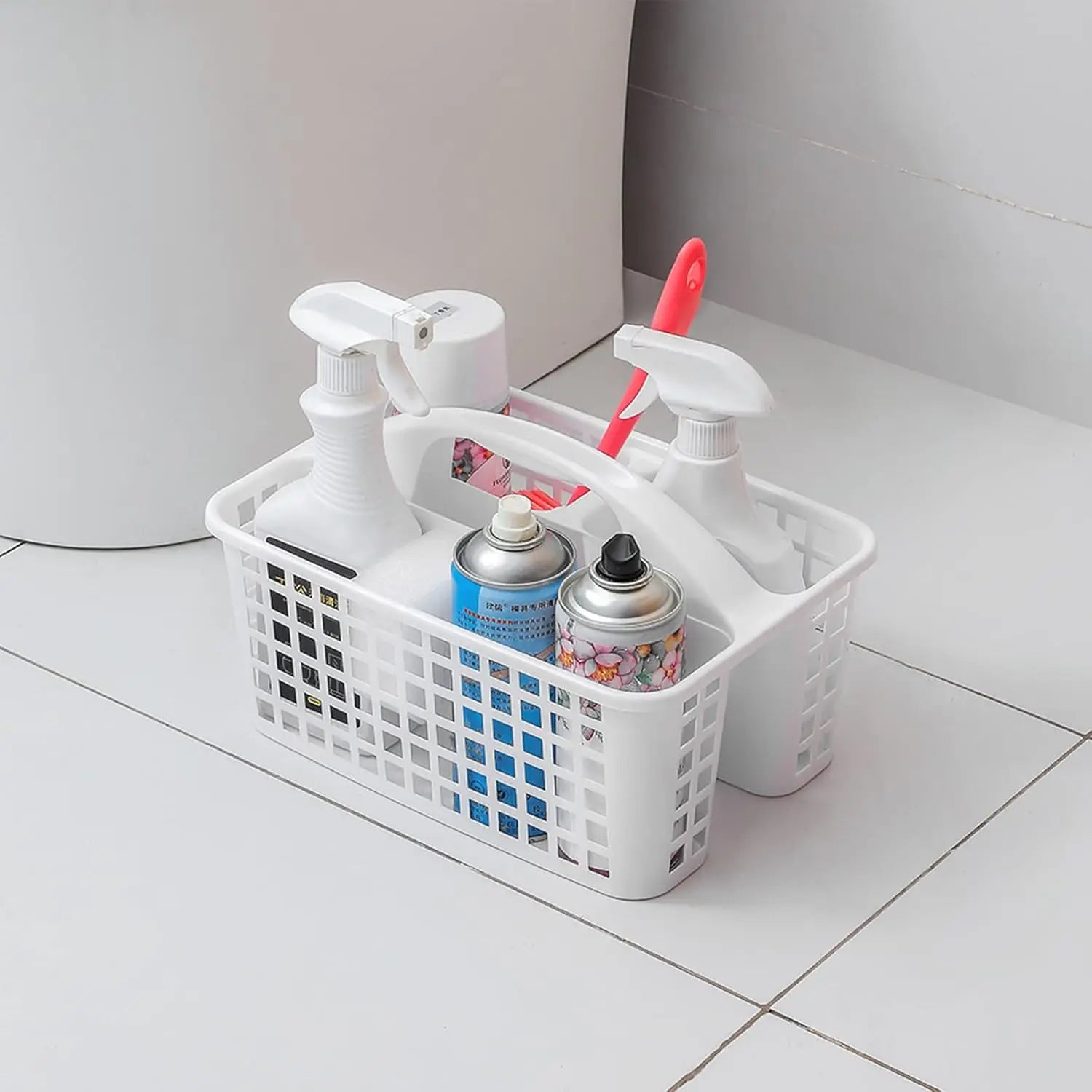 Divided Shower Caddy Basket with Handle – 3-Compartment Portable Storage Organizer for