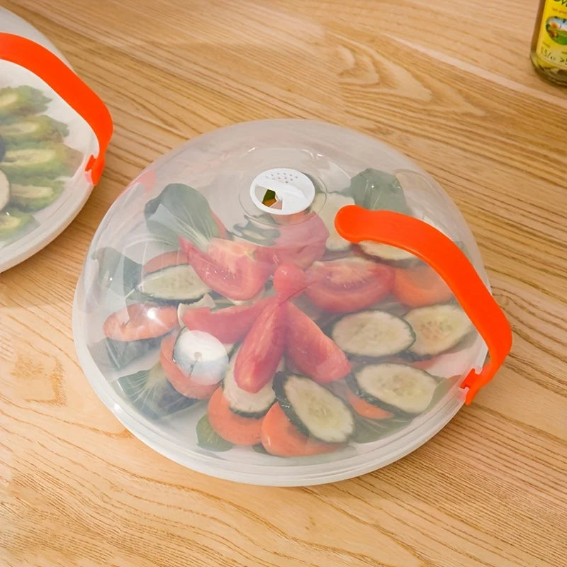 Microwave Food Cover with Steam Vents – Splatter Guard for Plates &